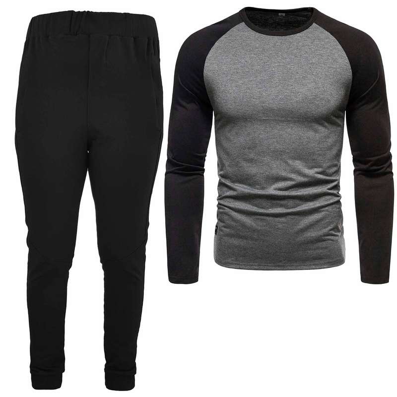 ست تی شرت و شلوار مردانه مدل 04081722 رنگ طوسی