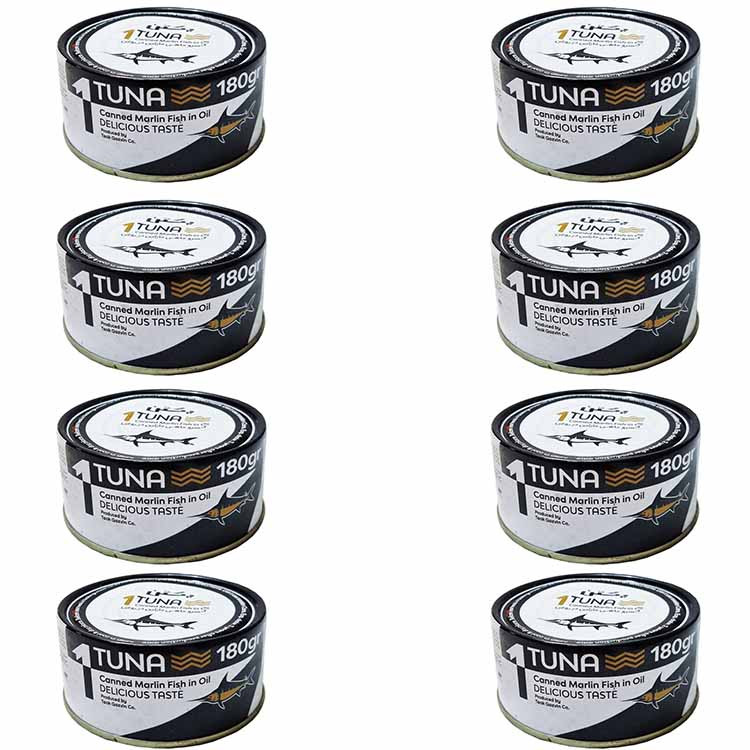 کنسرو تن ماهی مارلین در روغن گیاهی یکتن - 180 گرم بسته 8 عددی