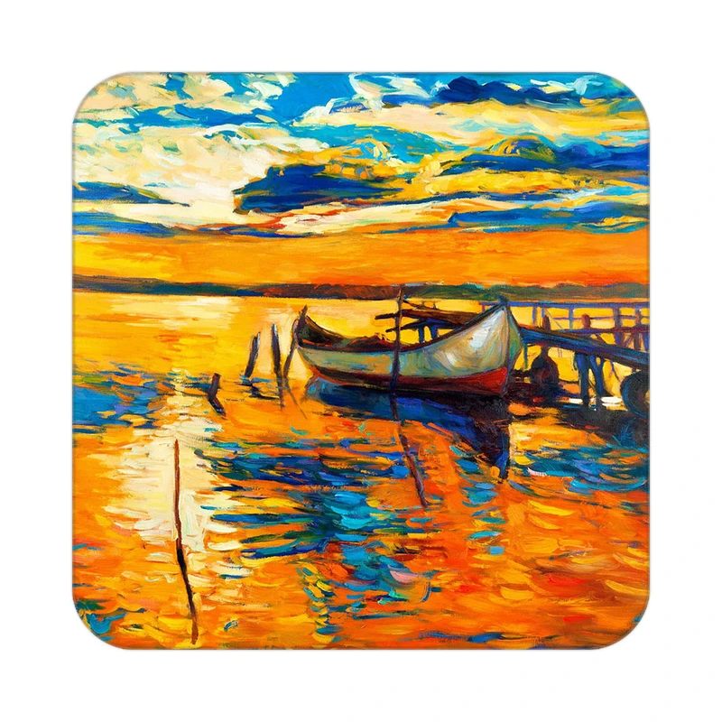 زیر لیوانی کاکتی طرح نقاشی رنگ روغن مدل mg10613