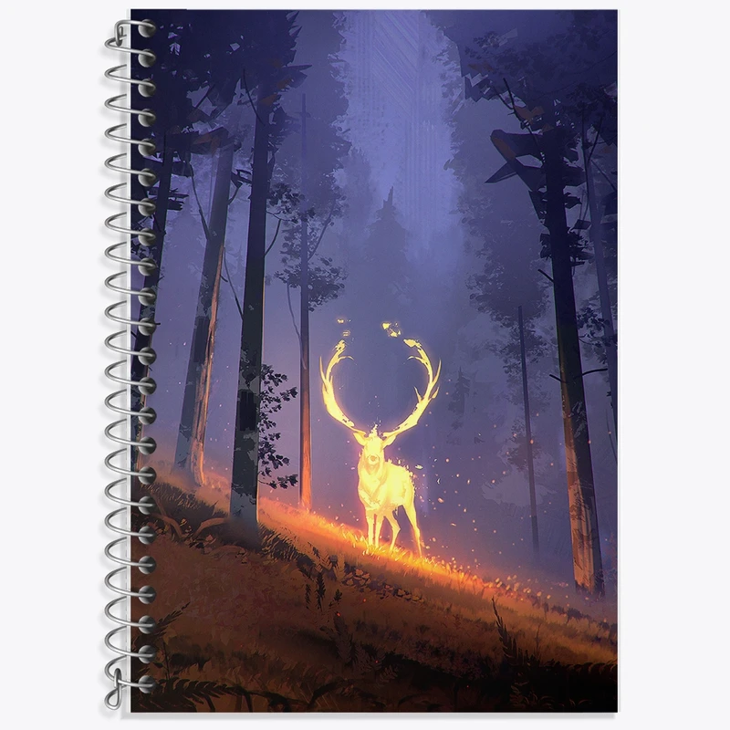 دفتر زبان 50 برگ خندالو مدل دو خط طرح گوزن کد F26