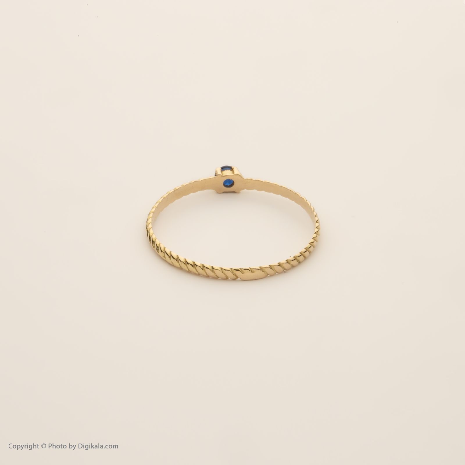 انگشتر طلا 18 عیار زنانه پرسته مدل پیچ تک نگین کد wr765 سایز 55 - - 6