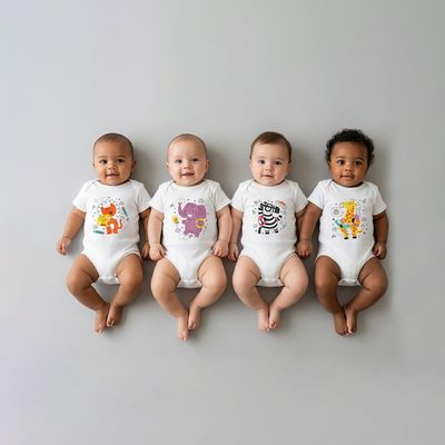 بادی آستین کوتاه نوزادی نیل کوک مدل Back To School Blank مجموعه 4 عددی