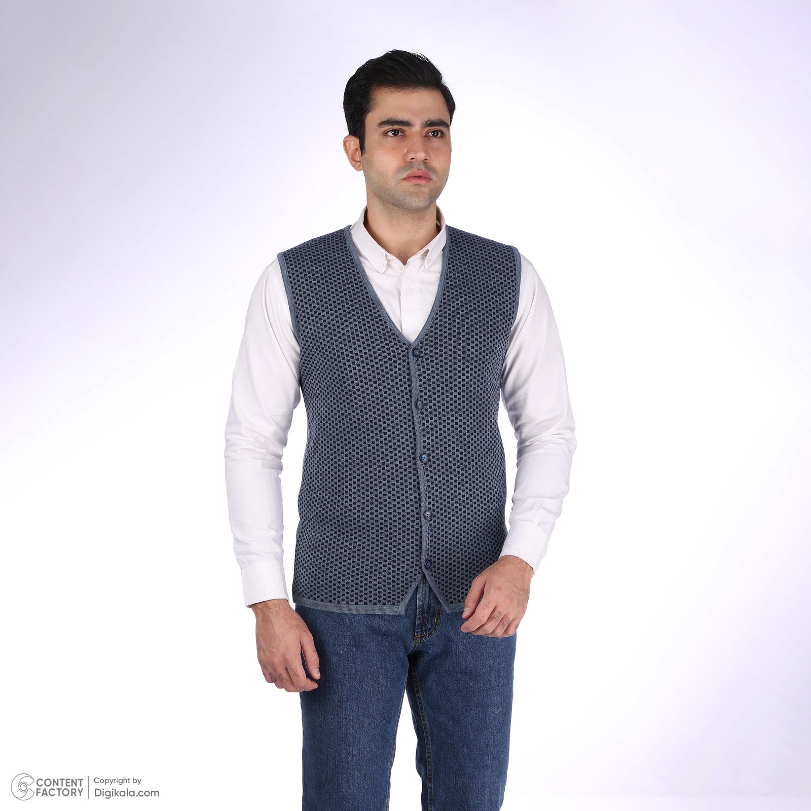 ژیله مردانه تریکو پاییزان مدل J800 رنگ سرمهای -  - 38