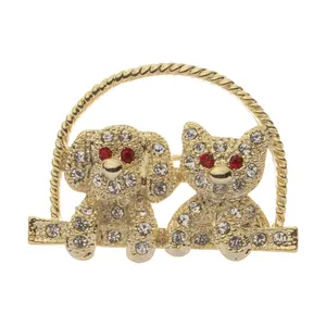 گل سینه زنانه مدل گربه و سگ کد brfp-357