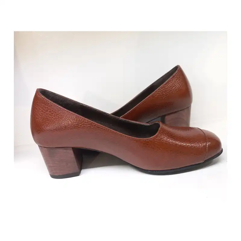 کفش زنانه سرزمین چرم کد 141768 رنگ عسلی