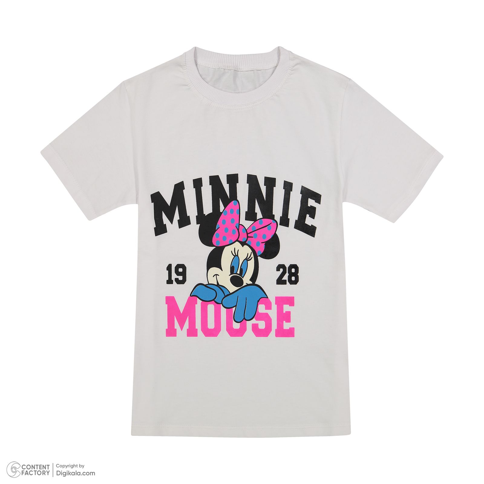 ست تی شرت آستین کوتاه و شلوارک دخترانه مدل MINNIE رنگ سفید -  - 3