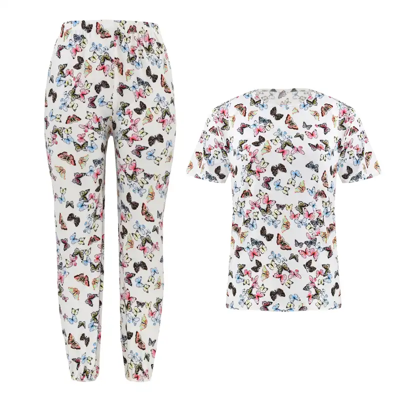 ست تی شرت آستین کوتاه و شلوار زنانه مدل M3029