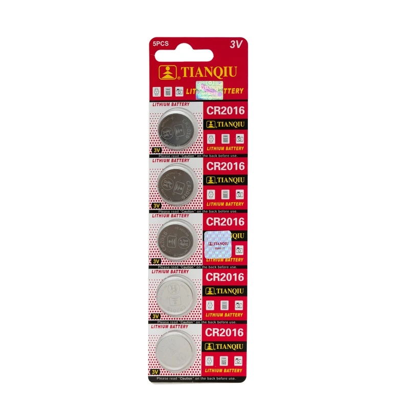 باتری سکه ای تیانکیو مدل CR2016 بسته ۵ عددی
