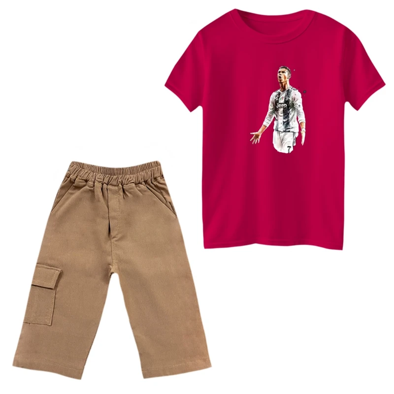 ست تی‌شرت و شلوارک پسرانه مدل رونالدو کد 7