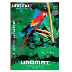 کاغذ عکس یونومات مدل Glossy Cast Coated Paper سایز A6 بسته 100 عددی