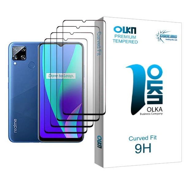 محافظ صفحه نمایش کولینگ مدل Olka Glass MIX004 مناسب برای گوشی موبایل ریلمی C15 بسته چهار عددی