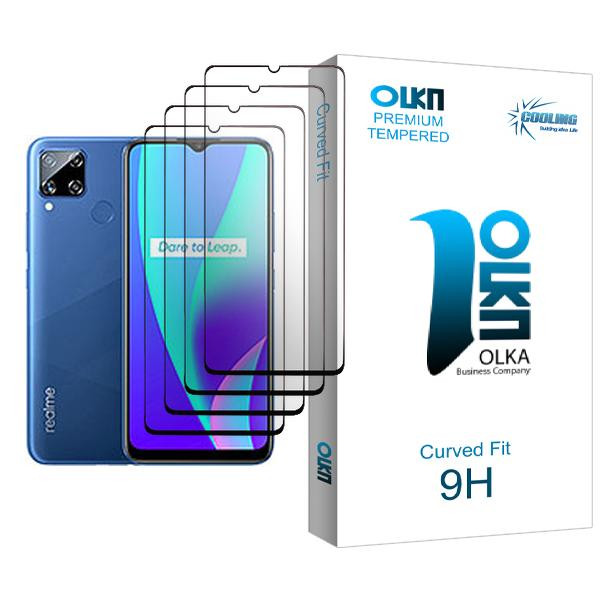 محافظ صفحه نمایش کولینگ مدل Olka Glass MIX004 مناسب برای گوشی موبایل ریلمی C15 بسته چهار عددی