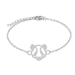 دستبند زنجیری زنانه هایکا طرح خرس اوریگامی کد zd.ha 231