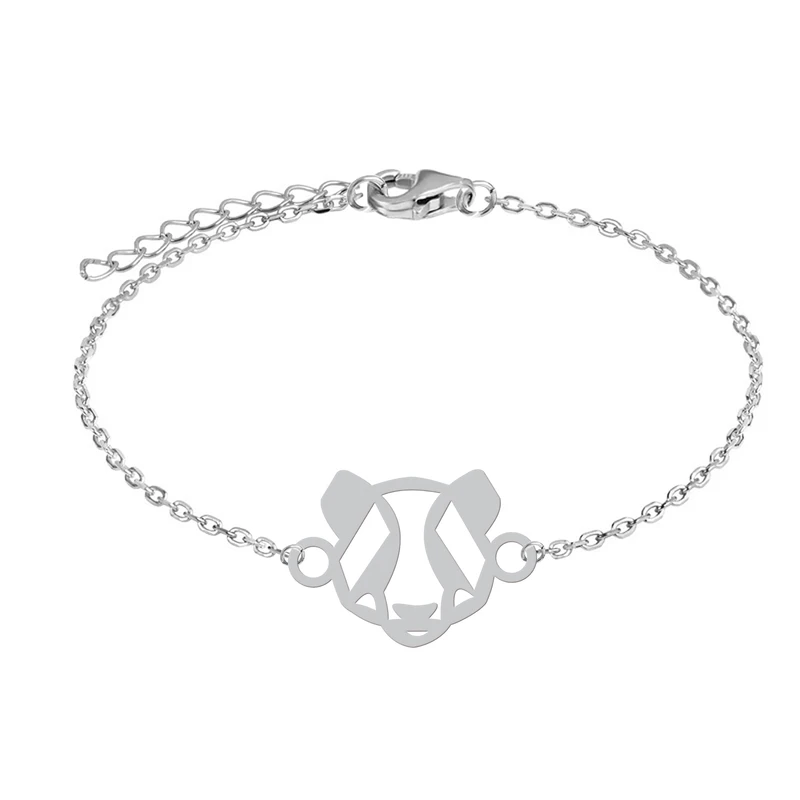 دستبند زنجیری زنانه هایکا طرح خرس اوریگامی کد zd.ha 231