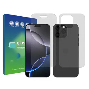 Glass Pro Resistant model matte screen protector suitable for the Apple iPhone 16 Pro Max mobile phone along with the back of the phone protector 