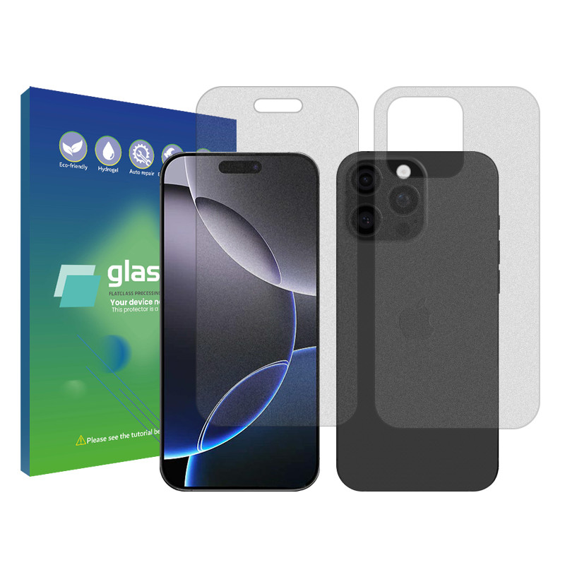 محافظ صفحه نمایش مات گلس پرو مدل Resistant مناسب برای گوشی موبایل اپل iPhone 16 Pro Max به همراه محافظ پشت گوشی 
