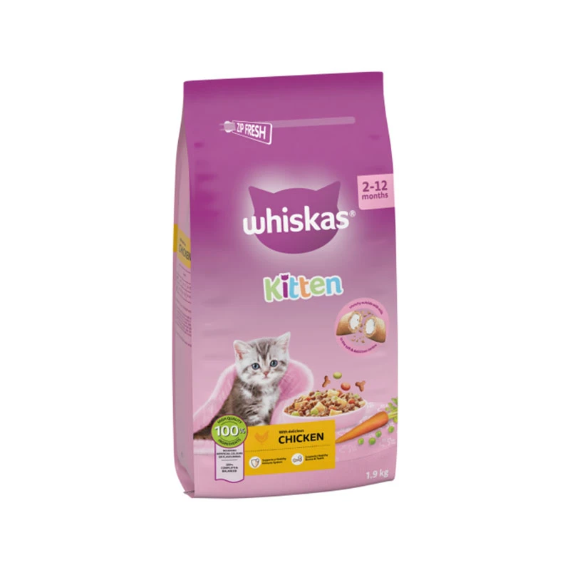 غذای خشک بچه گربه ویسکاس مدل Kitten Food With Tasty Chicken با طعم مرغ وزن 1.9 کیلوگرم
