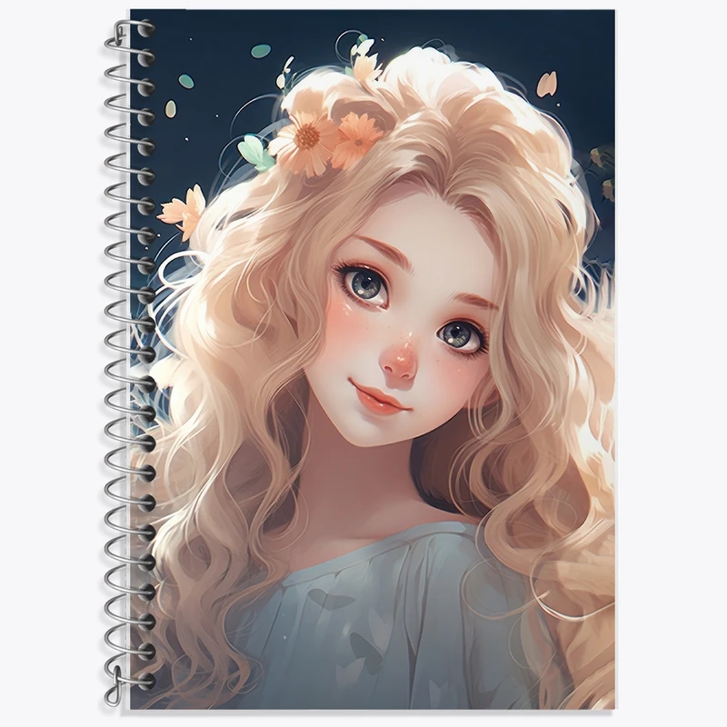 دفتر زبان 50 برگ خندالو مدل سه خط طرح دخترانه کد F2628