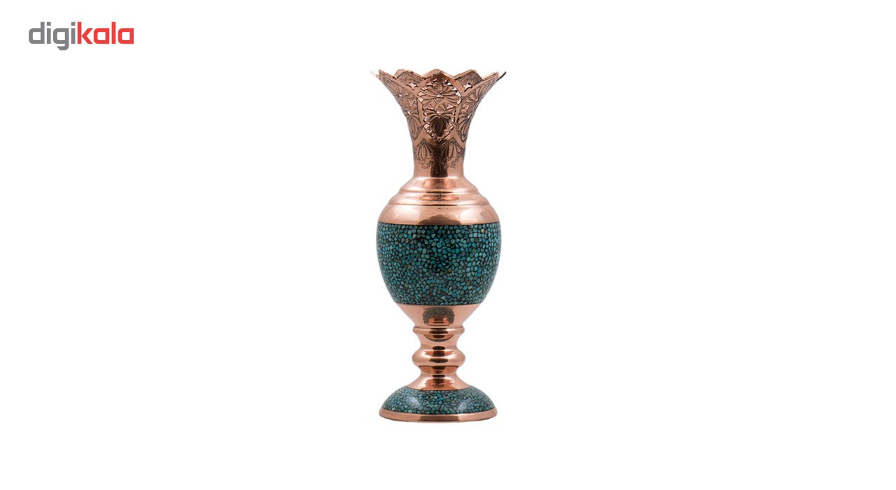گلدان فیروزه کوب رستا طرح 16-14-120 ارتفاع 26 سانتی متر