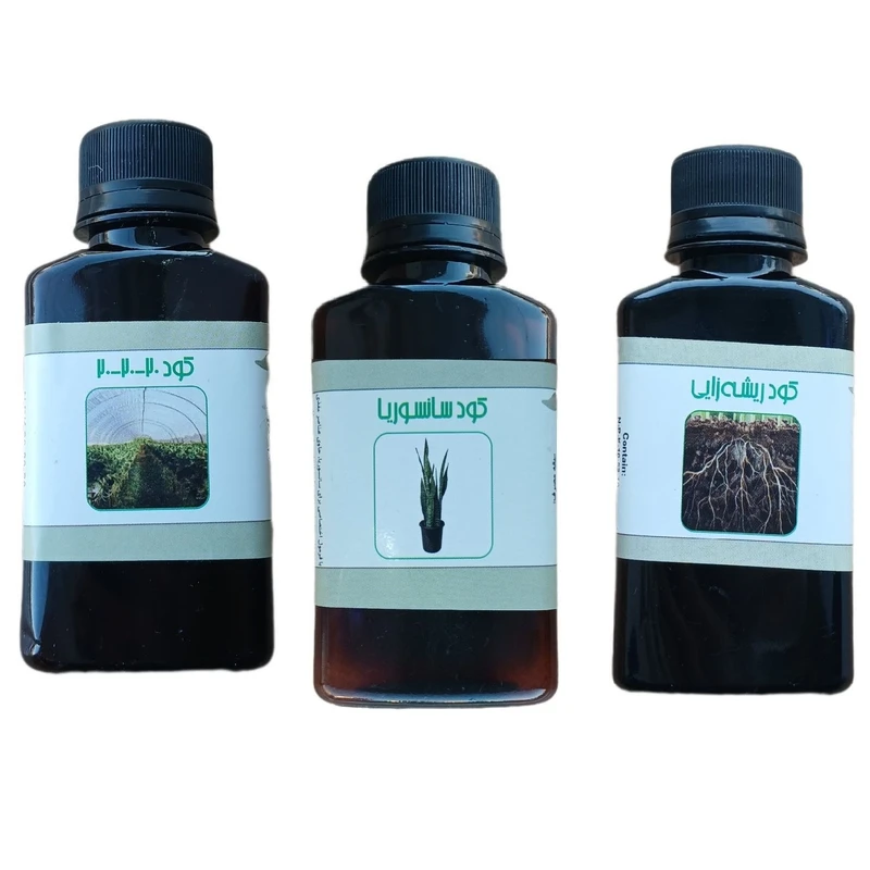 کود مایع کامل سه بیست و کود ریشه زایی و سانسوریا مدل life drop حجم 110 میلی لیتر بسته 3 عددی