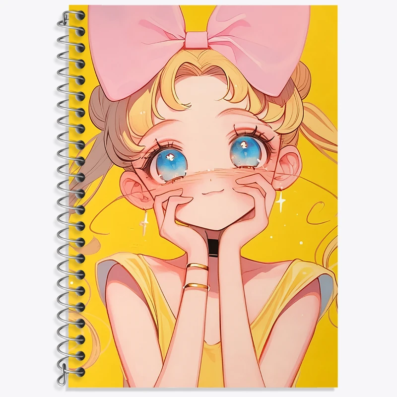 دفتر زبان 50 برگ خندالو مدل سه خط طرح انیمه سیلور مون کد N3644