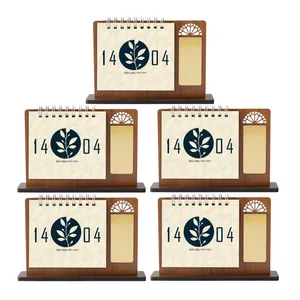 تقویم رومیزی سال 1404 مدل پنجره چوبی بسته 5 عددی