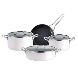 سرویس قابلمه و تابه لعابی 7 پارچه مادام کوکو مدل Titanyum