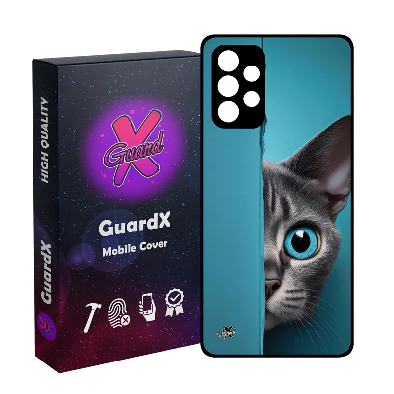 کاور گارد ایکس طرح گربه مدل Glass10673 مناسب برای گوشی موبایل سامسونگ Galaxy A32 4G