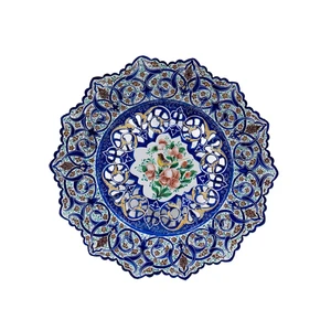 بشقاب میناکاری رستا شبکه بری شده طرح  31-15-102 قطر 30 سانتی متر