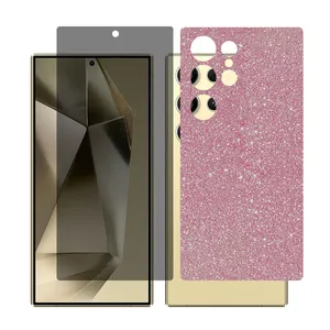 Glass Together model privacy screen protector for Samsung Galaxy S22 Ultra mobile phone with back cover sticker