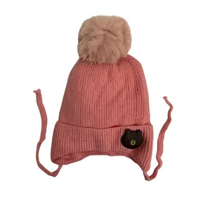 کلاه بافتنی بچگانه مدل تدی مهربان کد 1001