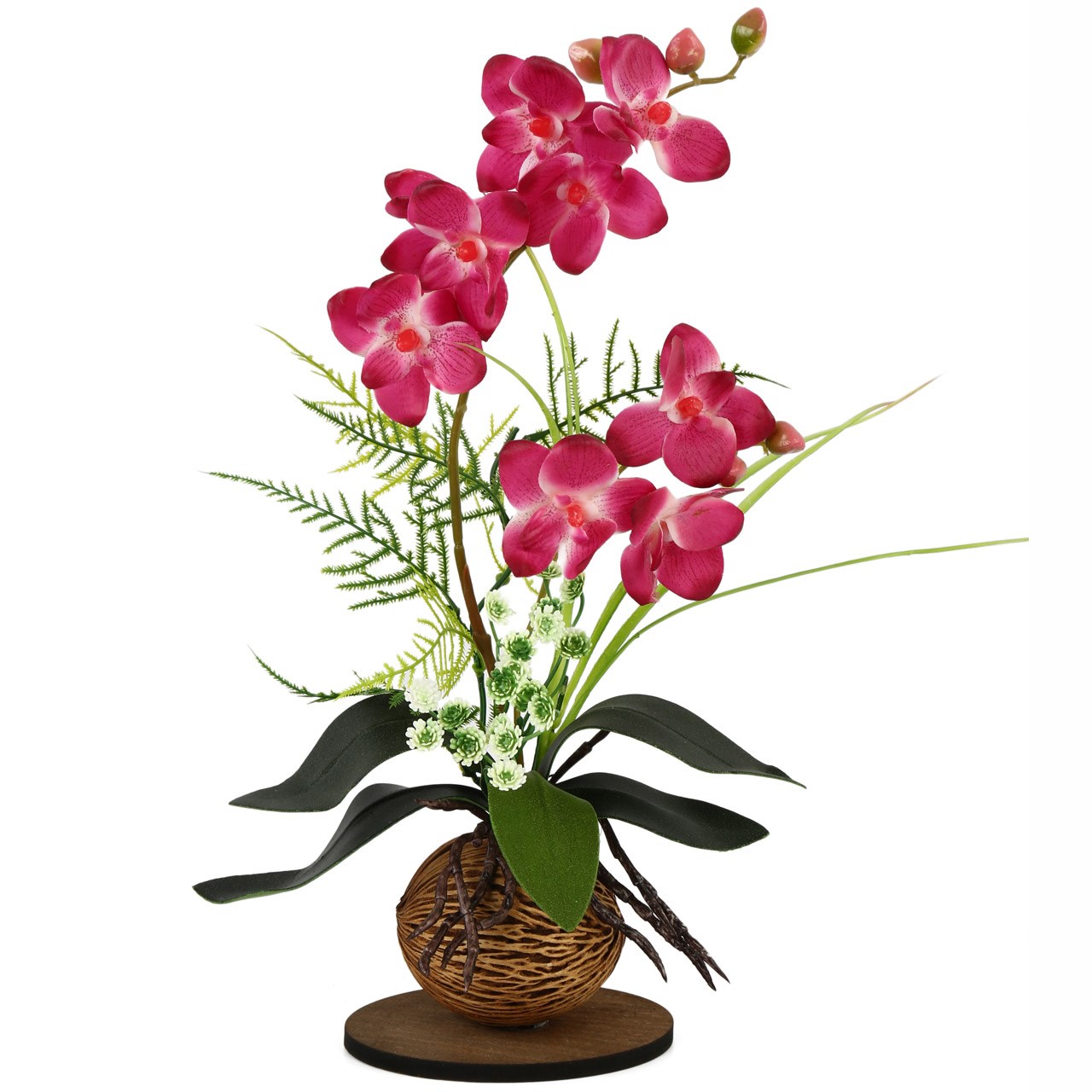 گلدان به همراه گل مصنوعی هومز طرح ارکیده مدل 22191