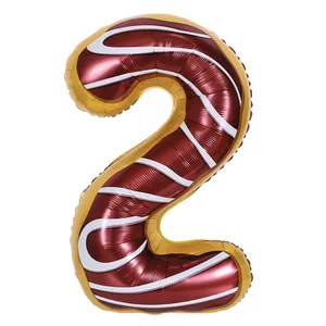 بادکنک فویلی مدل عدد دو طرح شیرینی دونات کد 7112