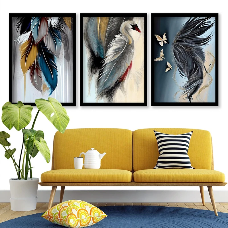 تابلو صبا طرح مدل دکوراتیو مدرن کد 196 مجموعه 3 عددی