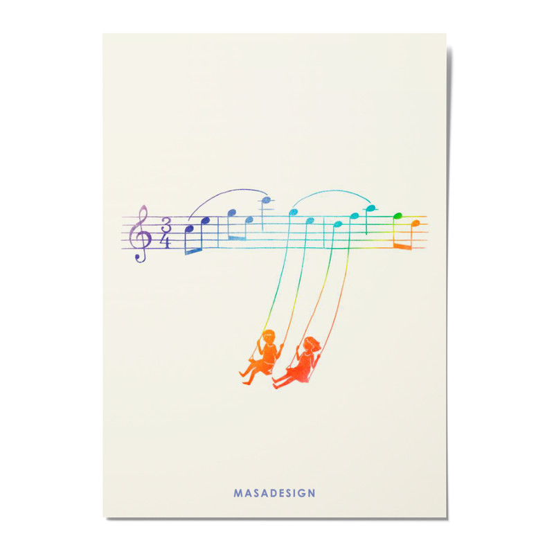 کارت پستال ماسا دیزاین طرح موزیک مدل POSH041