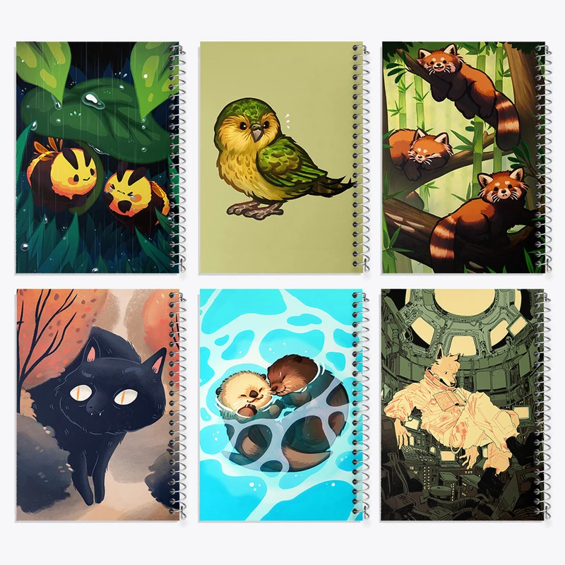 دفتر نقاشی 50 برگ خندالو طرح حیوانات بامزه کد 436 مجموعه 6 عددی