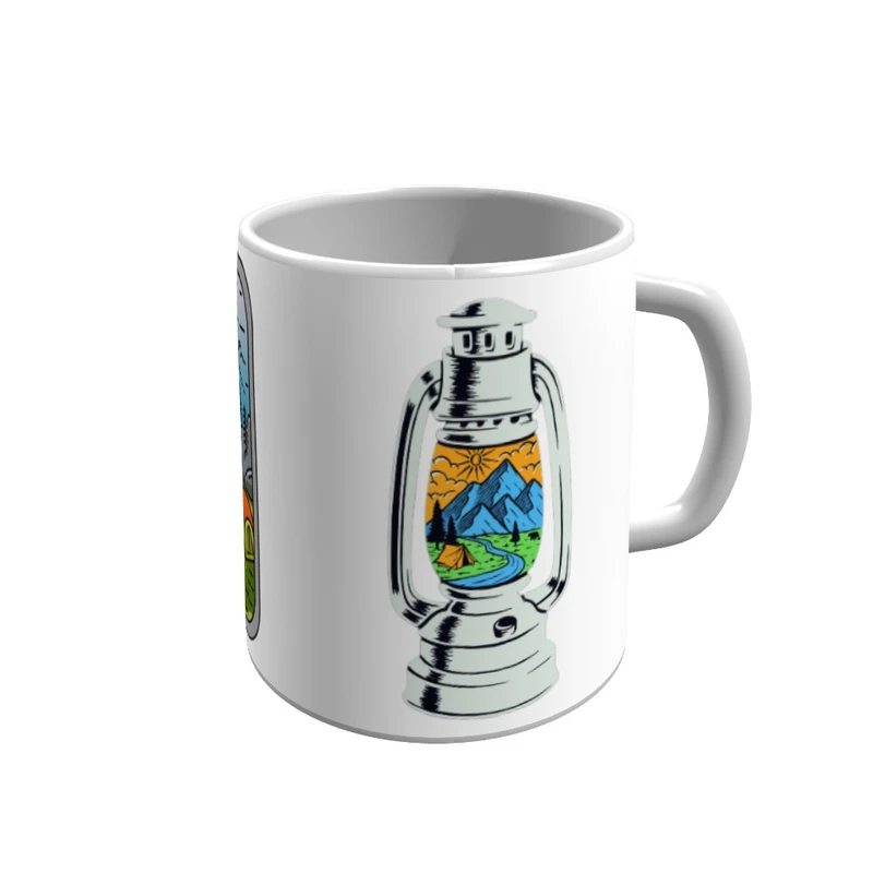 ماگ پاد آفرین طرح طبیعت مدل فانوس طبیعت کد v115