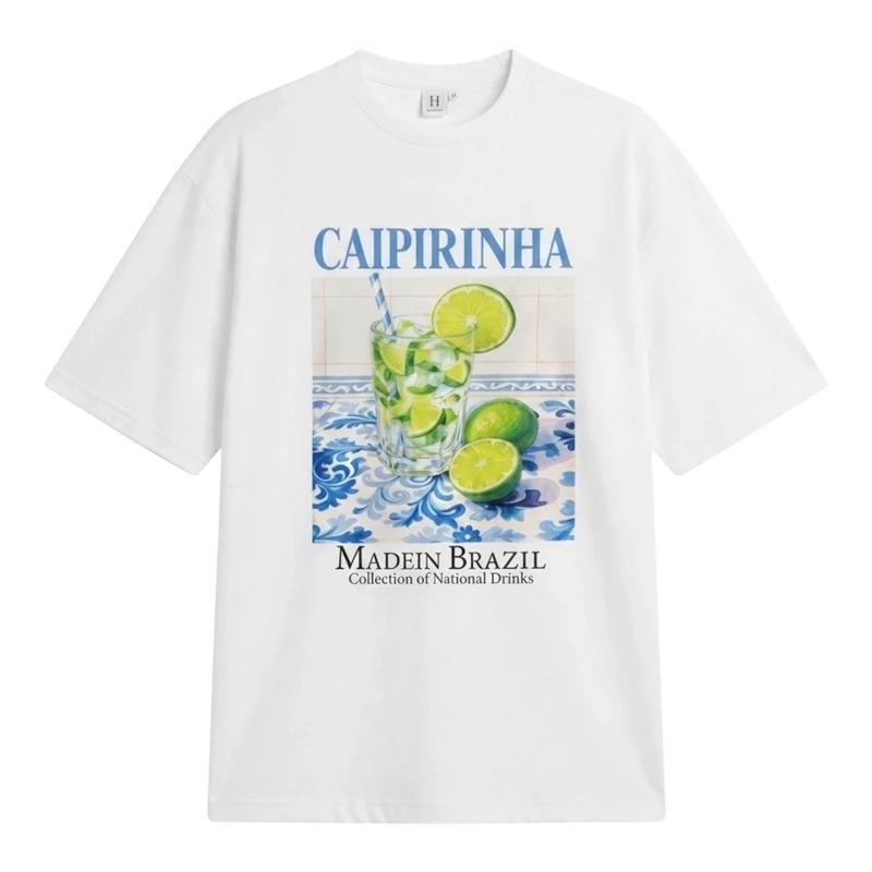 تی شرت لانگ زنانه نخ پنبه مدل Caipirinha
