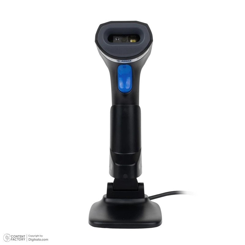 عکس شماره 3 : بارکد خوان دو بعدی اتم مدل servo e به همراه پایه