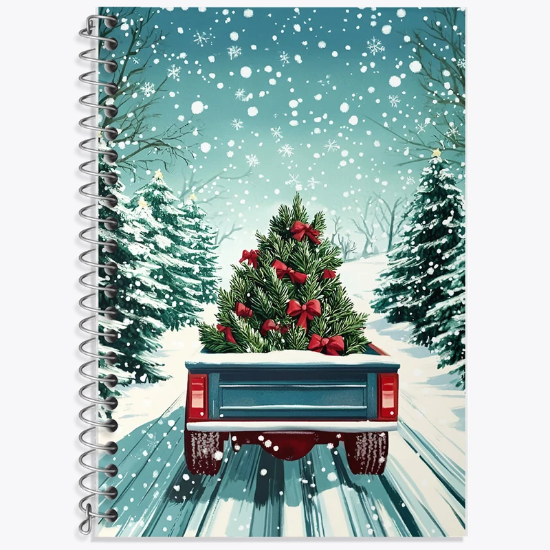 دفتر زبان 50 برگ خندالو مدل دو خط طرح کریسمس کد F8290