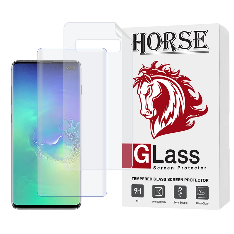 محافظ صفحه نمایش یووی هورس مدل UVNANOMTBH مناسب برای گوشی موبایل سامسونگ Galaxy S10 Plus به همراه محافظ پشت گوشی
