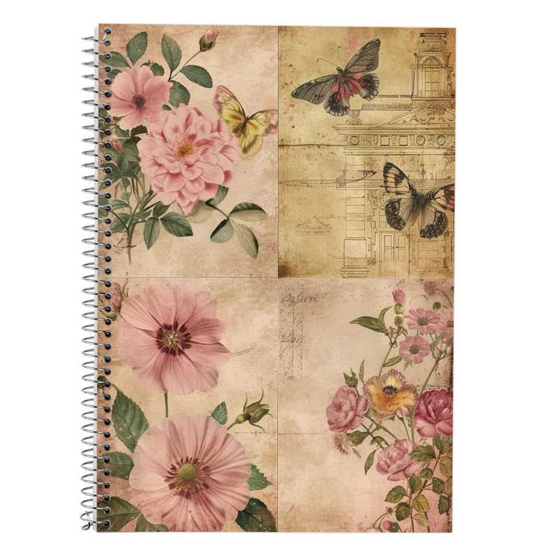 دفتر زبان 50 برگ مدوپد مدل دو خط طرح گل کد DF13295