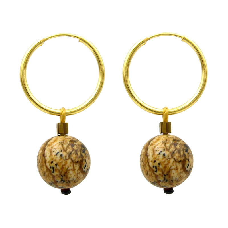 گوشواره حلقه‌ای طلا کم اجرت  18 عیار زنانه کاپانی مدل جاسپر کد kle029