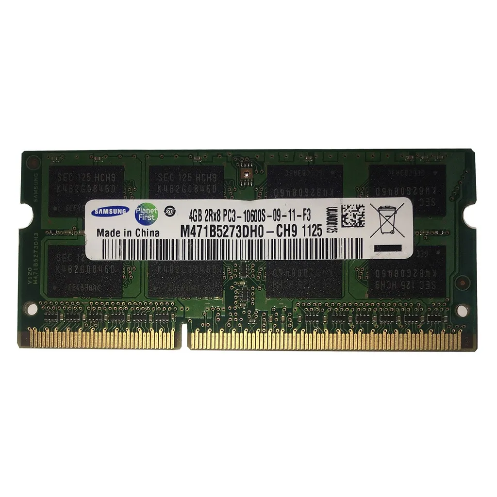 رم لپ‌تاپ 4 گیگابایت DDR3 سامسونگ مدل 10600s فرکانس 1333 مگاهرتز تک کاناله