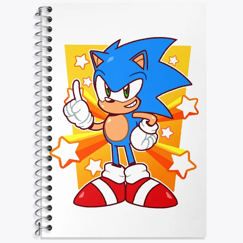دفتر زبان 50 برگ خندالو مدل سه خط طرح سونیک (Sonic) کد 37014