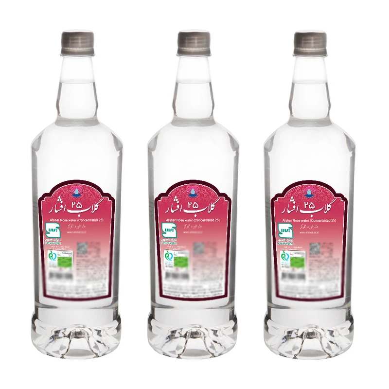 گلاب غلیظ 25 افشار - 1 لیتر بسته 3 عددی