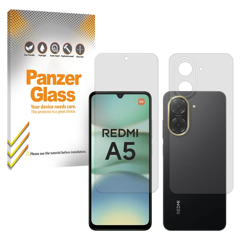 محافظ صفحه نمایش شفاف پنزر گلس مدل Resistant مناسب برای گوشی موبایل شیائومی Redmi A5 4G به همراه محافظ پشت گوشی