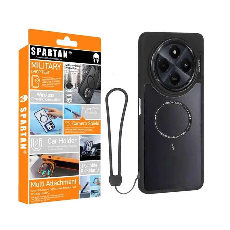 کاور اسپارتان مدل CasePro Magnetic Strap مناسب برای گوشی موبایل شیائومی Redmi 14C/ Poco C75 به همراه بند