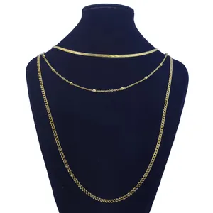 گردنبند مدل 3 زنجیر رولباسی
