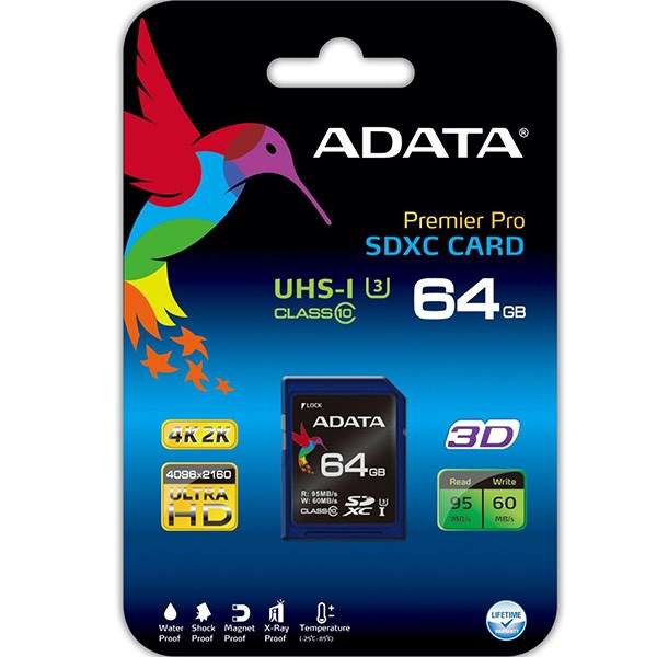 کارت حافظه اس دی Premier Pro SDXC UHS-I U3 Class 10 64GB کارت حافظه اس دی Premier Pro SDXC UHS-I U3 Class 10 64GB